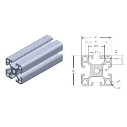 40MM ALUMINIUM PROFILE 6MTR