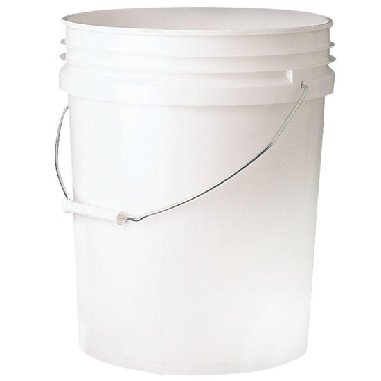 18lit plain pail, c/w cover, white B1389