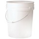 Bucket, Container,5 Gal,White,c/w cover 