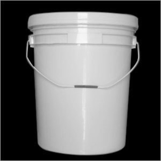 Bucket, Container,5 Gal,White,c/w cover 