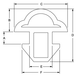 30mm Aliminium Profile Rubber Bumper, 1meter X 10pcs/box