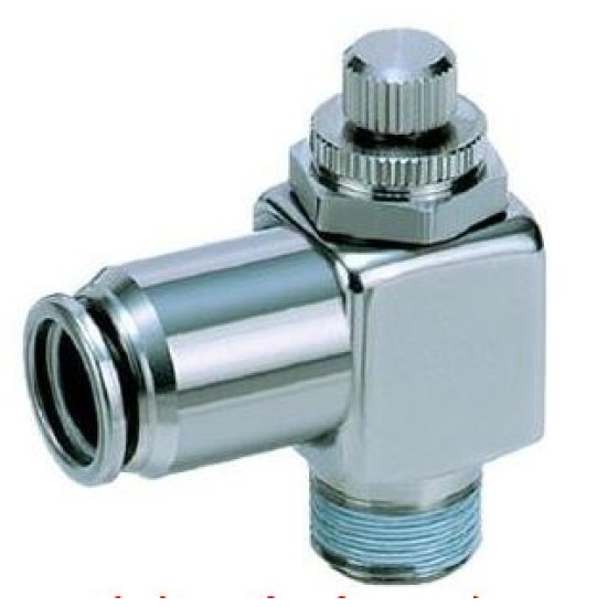 FLOW CONTROL S/STEEL BODY ,1/4" Male Thread air out, M6 Tubing air In, 10pcs/pkt , Japan