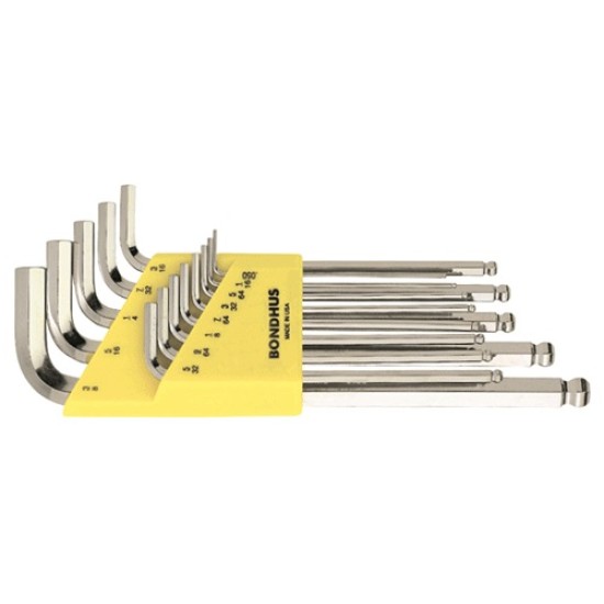 ETBLX13B, 13PC Set, Ball End Hex Key L-Wrench Set, Chrome (Inches)