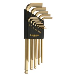 ETBLX13G 13 Balldriver L-wrenches with GoldGuard Finish, Long Length, sizes .050-3/8-Inch