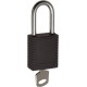 BRADY 38MM SAFETY LOTO PADLOCK BLACK ,(KEYED DIFFERENT) 