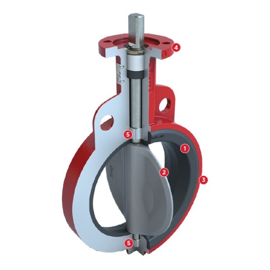 4" BRAY, Replacement Valve Type Only : RSBV, 3W WAFER, ANSI 150, 175 PSI, Body: DI, Disc/Ball: 316 SS, Stem: 416 SS, Seat: BUNA-N, Stem Seat: BUNA-N, BARE SETEM