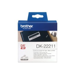Brother DK22211, Continuous Length Film, 29mm x 15.24m (Black on White) FOR PRINTER QL-700