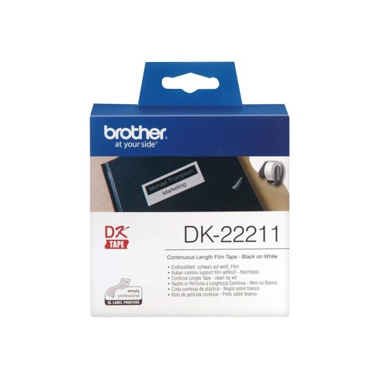 Brother DK22211, Continuous Length Film, 29mm x 15.24m (Black on White) FOR PRINTER QL-700