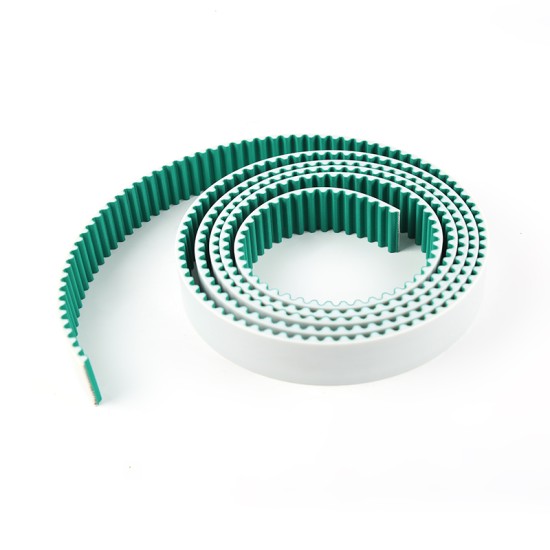 PU TIMING BELT ,OPEN LENGTH,14M-115MM (W) x 7METER(L) OPEN LENGTH C/W GREEN FABRIC ON TEETH 