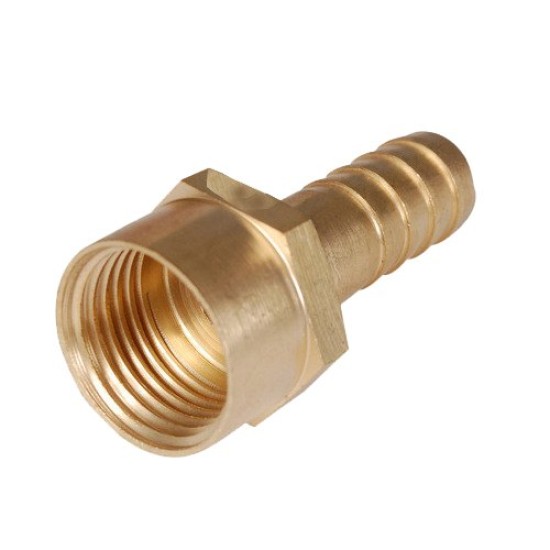 BRASS K.C NIPPLE FEMALE THREAD 1/2" X 1/2" FITTING