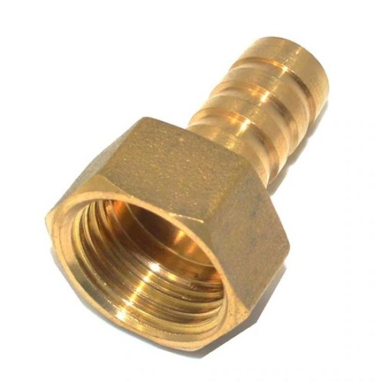 BRASS K.C NIPPLE FEMALE THREAD 1/2" X 1/2" FITTING