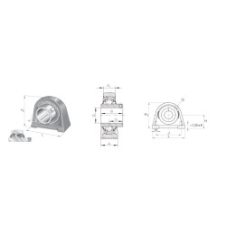 SWG25U ,25mm cast iron housing ,radial insert ball bearing with grub screw in inner ring , 20pcs/ctn
