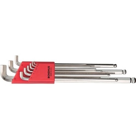 CHROME STUBBY BALL POINT HEX KEY SET 1.5 TO 10.0MM