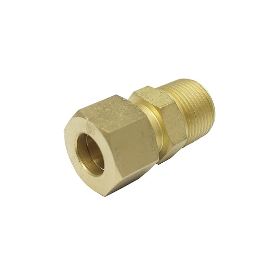 1/2"Male Thread X 1/4" Tube Brass , Straight Fitting