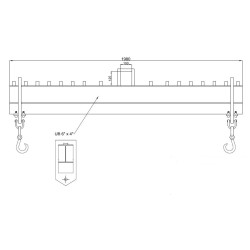 1200kg ,MAM BEAM-T-BEAM ,SIZE:H4''-XW4''XL78'' X 1.4mm thickness , 2pcs Lifting Hook ,2pcs Hook Shackle 