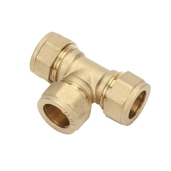 28mm OD Pipe, Brass Compression Tee , Union Joint