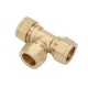 28mm OD Pipe, Brass Compression Tee , Union Joint