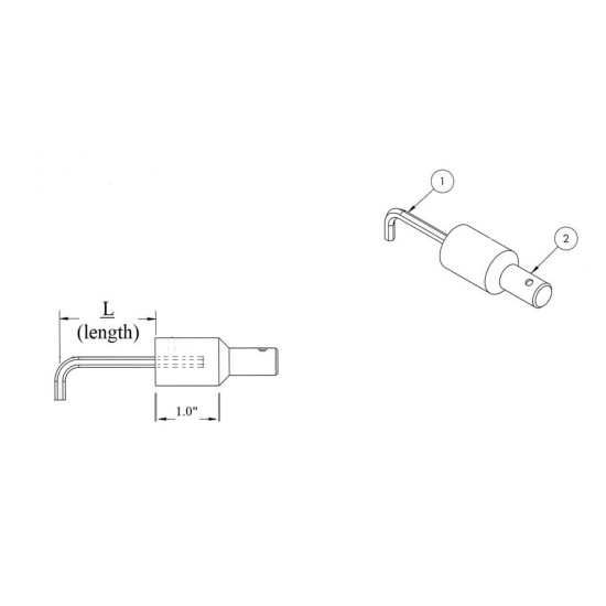 M009 ,8MM MALE HEX DRIVE END, J SHANK 2 INCH LONG