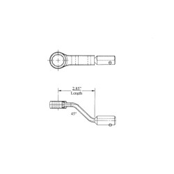 M057 ,13MM 12PT BOX, LONG & OFFSET, W/ J SHANK 2.85 INCH LONG
