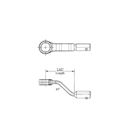 M057 ,13MM 12PT BOX, LONG &amp; OFFSET, W/ J SHANK 2.85 INCH LONG