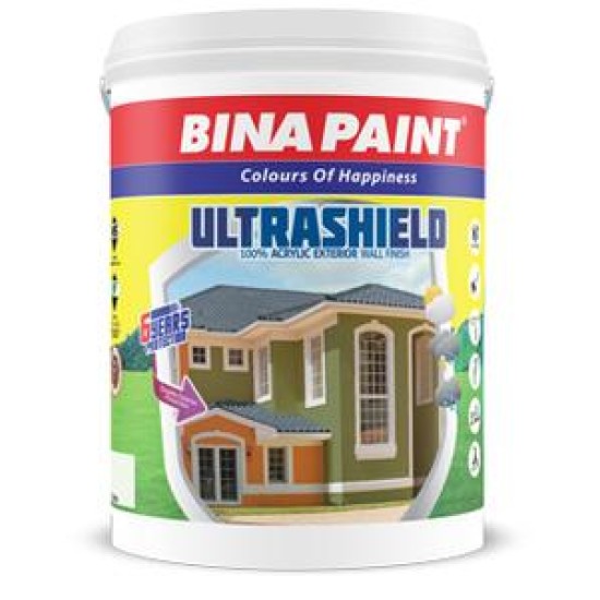 White ,Bina ultrashield (100% acrylic exterior wall finish) ,5lit X 10pails