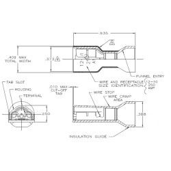 12AWG(2mm) to 10AWG WIRE(2.6mm) ,CONNECTIVITY, INSULATED CRIMP  6.35mm x 0.81mm ,100pcs/pkt,Length 24mm  