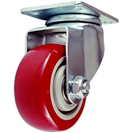 4" Swivel ,320kg ,HD heavy duty top plate red PU castor 