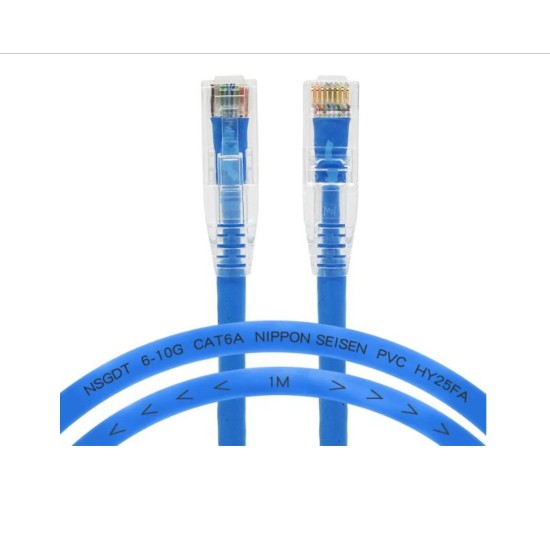 Cat6A Ethernet Network Cable ,Connector Type: RJ45 to RJ45 ,Blue