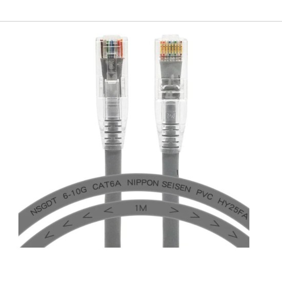 Cat6A Ethernet Network Cable ,Connector Type: RJ45 to RJ45, Grey