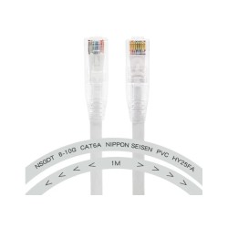 Cat6A Ethernet Network Cable ,Connector Type: RJ45 to RJ45 ,White