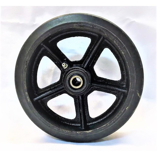 Caster 5" Cast Iron On Rubber Tread