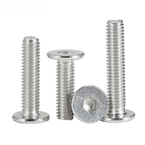 M6 X 10 X 1.0 Chrome Steel Flat Low Head Cap Screw ,10pcs/pkt