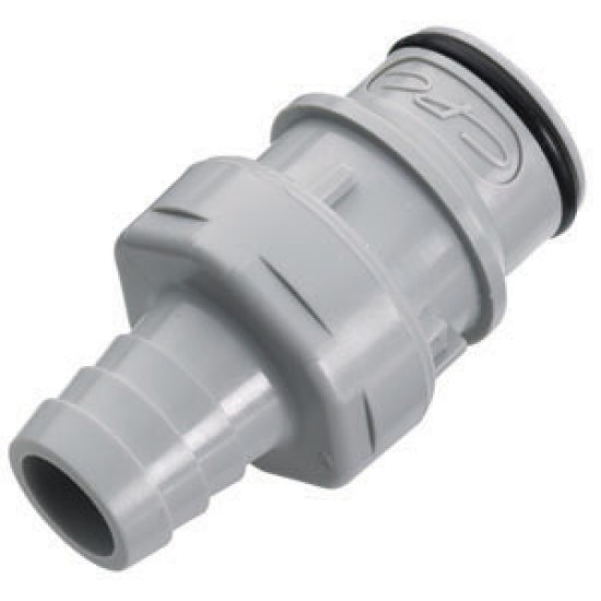 Male 1/2" Hose Barb Valved In-Line Coupling Insert,Polypropylene ,10ps/box