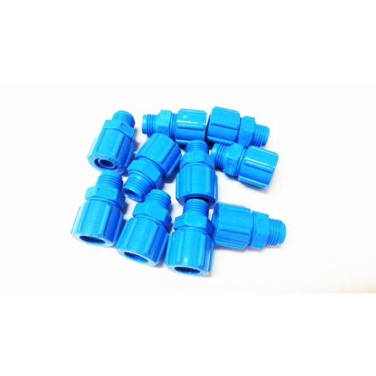 9MM TUBING ARC BLUE , 1/4" male thread  10pcs/pkt, Jumo Fitting ARC 