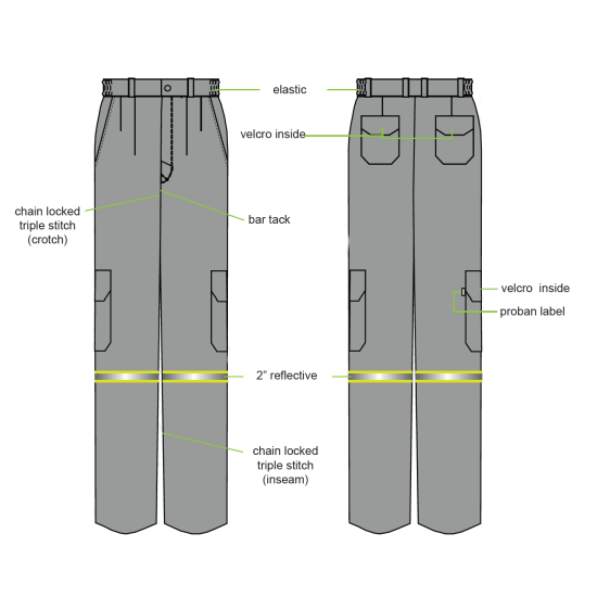 Sherwood SAFE 12 Arc Flash Pant ,,Colour: Grey ,Size L