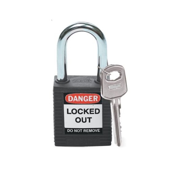 Black 38MM SAFETY LOTO PADLOCK ,Keyed Difference each Pad Lock 