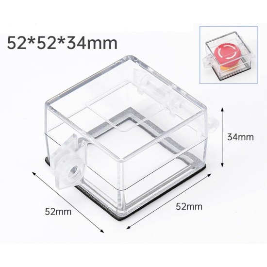 ID 40mm Square, OD 52mm Square X  H 34mm ,Emergency Stop Button Protective Cover 