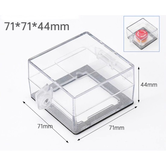 ID 50mm Square, OD 71mm Square X  H 44mm ,Emergency Stop Button Protective Cover 