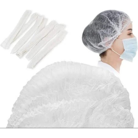 CLEAN ROOM HAIR NET NONWOVEN MOB CAP, MOQ 20PKT/CTN, 100PCS/PKT
