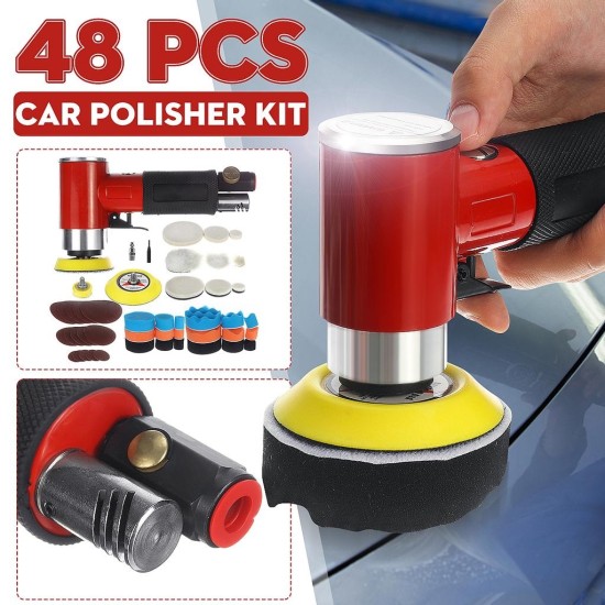 3mm Orbit Diameter ,48PCS Mini Air Sander 1'' 2'' 3'' Dual Action Random Orbital Sander Car Polisher