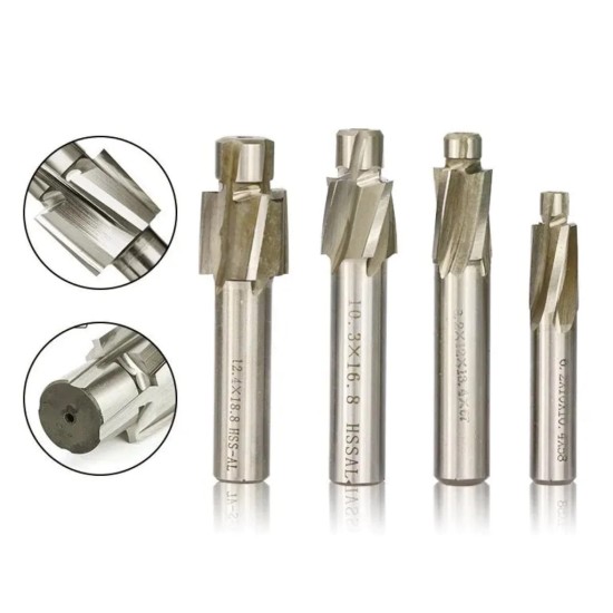 Counterbore Drill Bit HSS Counterbore End Milling Cutter M14 X 12mm Shank