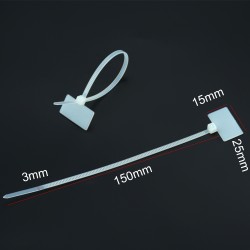 15mm X 25mm Tag, Length 150mm Nylon Cable Ties Tag ,100pcs/pkt, MultiColour 