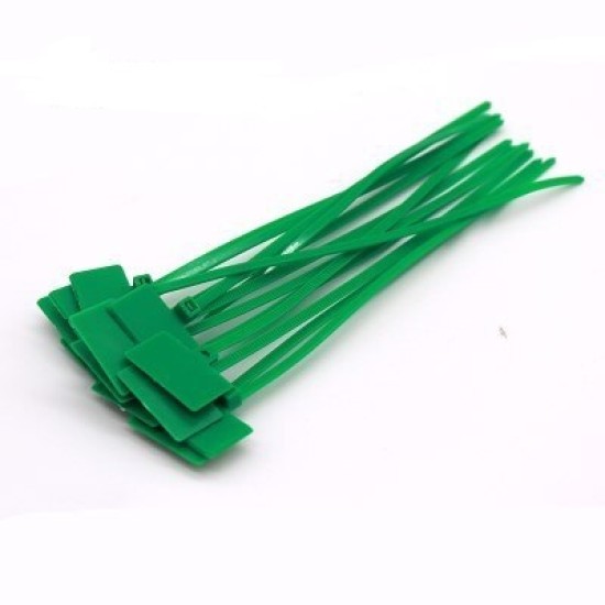 Green,M3.2X150mm Nylon Cable Ties Tag Labels, Tag Width 25mm X Heigth 15mm,100pcs/pkt 