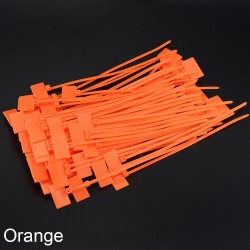 Orange,M3.2X150mm Nylon Cable Ties Tag Labels,Tag Width 25mm X Heigth 15mm,100pcs/pkt 
