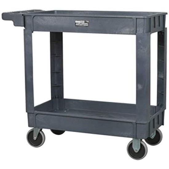 Utility Cart,2-Level Composite Heavy-Duty Trolley ,(W x D x H): 1000 x 440 x 850mm.