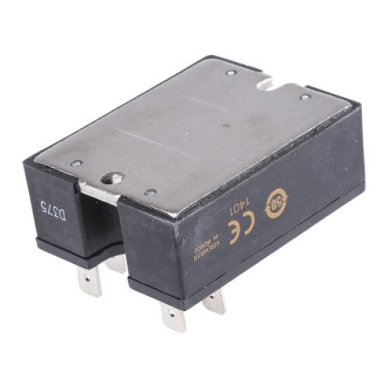 Solid State Relay, DPST-NO, 40 A, 280 VAC, Panel, Quick Connect, Zero Crossing 