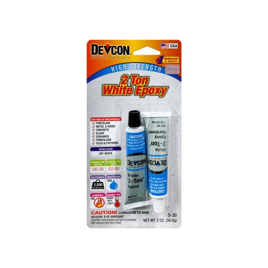 Devcon 2Ton Epoxy 2oz-S30 (color: White And Clear) 