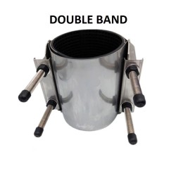 159mm ~ 179mm  Length: 150mmStainless Steel 304 Double Band Repair Clamp With NBR Rubber