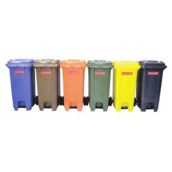 GREEN 80LIT Mobile Garbage Bins With Foot Pedal