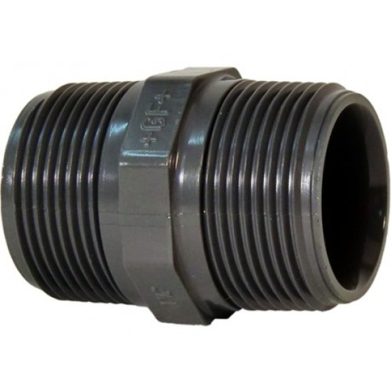 DIN 3/8" PVC-U threaded nipple 